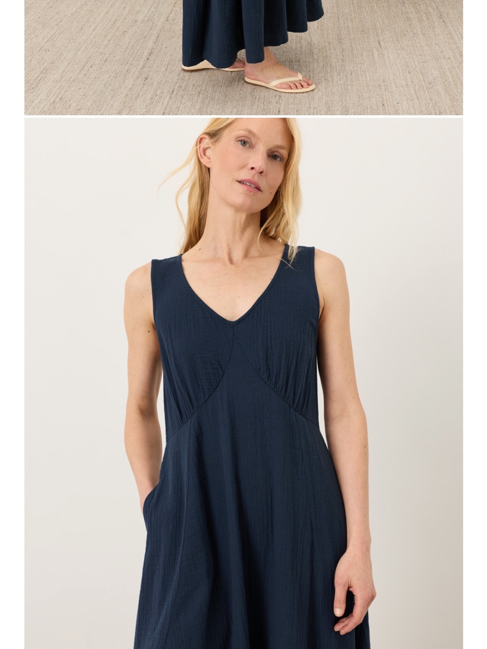 Pact Navy V-Neck Tiered Maxi Dress - Picture 4 of 6